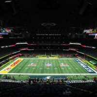 AI cybersecurity threat monitoring systems at Super Bowl stadium