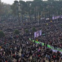 Isfahan protests showing large crowd demonstrations in Iran city streets