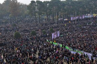 Isfahan protests showing large crowd demonstrations in Iran city streets