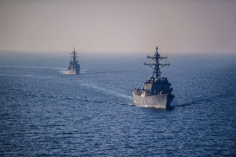 Iran naval operations Gulf featuring military drone surveillance over Gulf waters