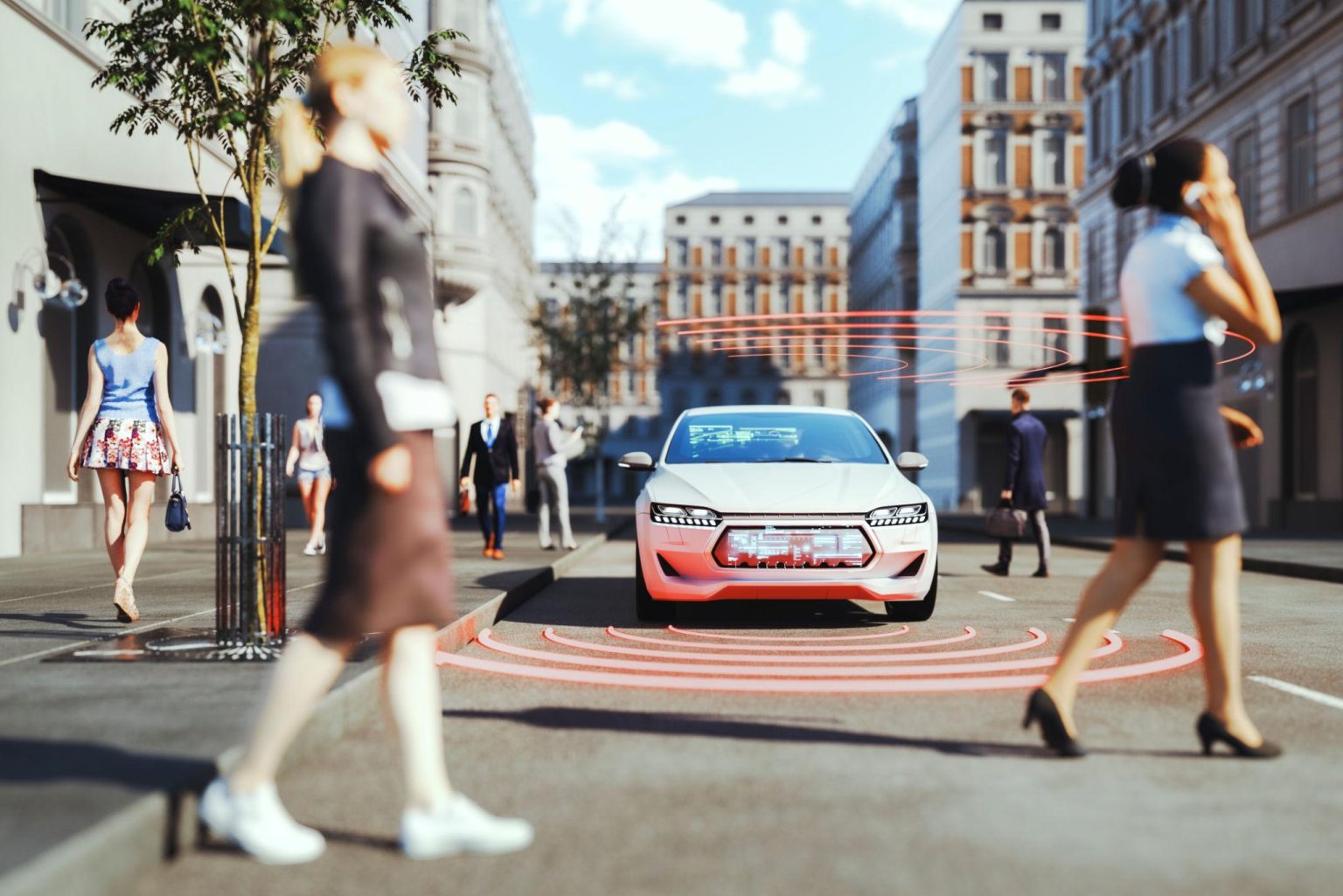 EV safety technology smart electric car using collision prevention system