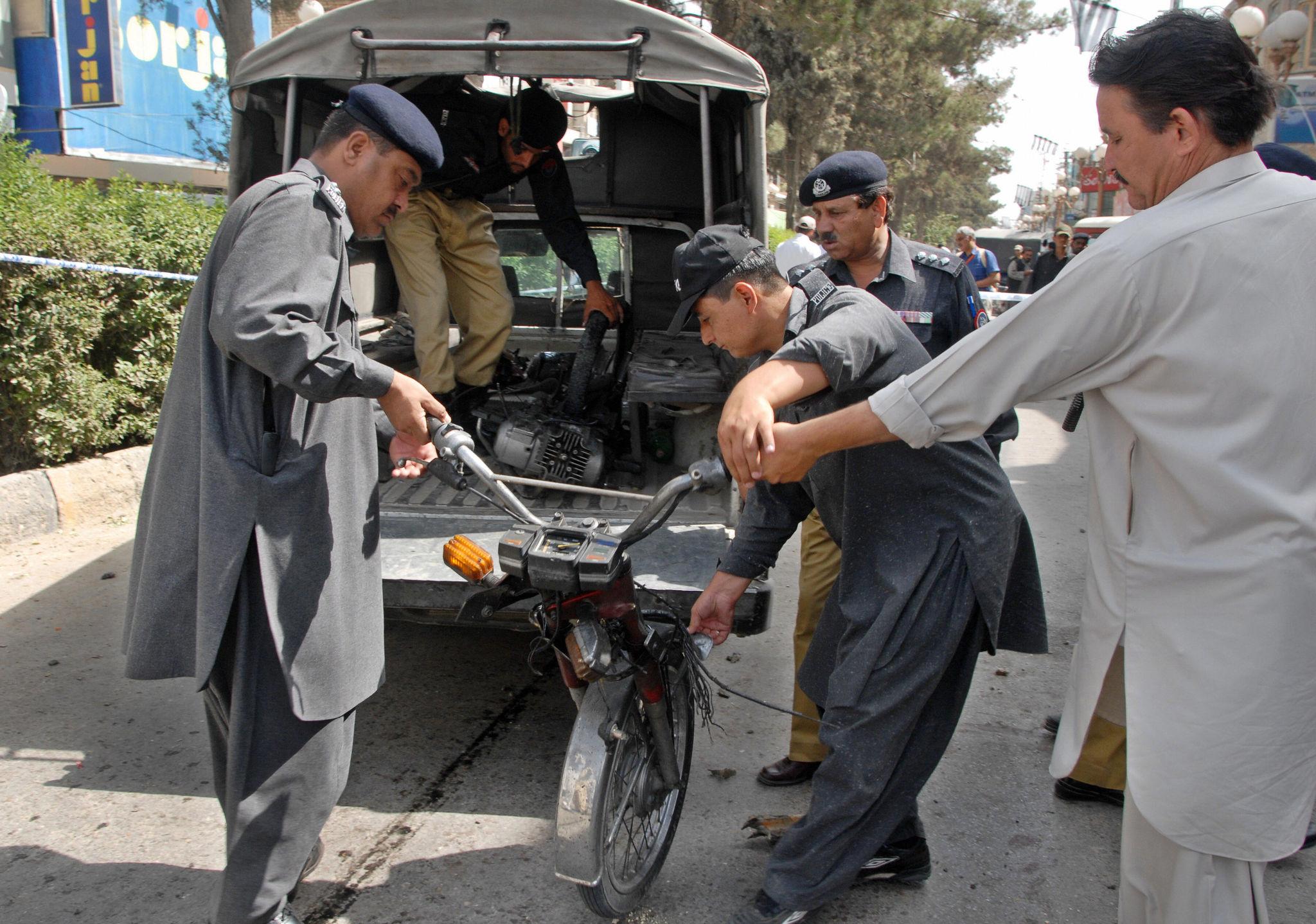 Rescue teams working after Pakistan security crisis bombing in Balochistan