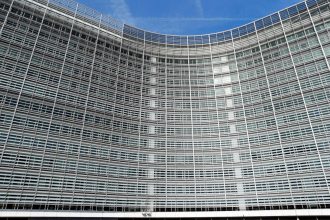Architectural detail of the European Commission headquarters where EU regulatory reforms are being discussed.