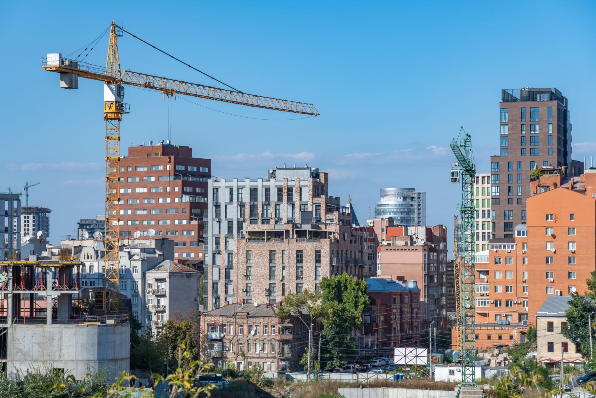 Kyiv skyline during economic recovery supported by European economic assistance in 2026