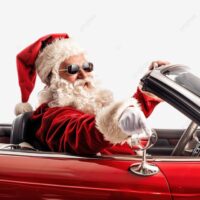 Santa speeding Ohio as police pull over a festive driver on a holiday roadway
