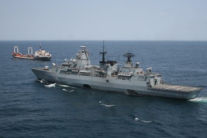 EU Red Sea military mission protecting a merchant vessel during Operation Aspides