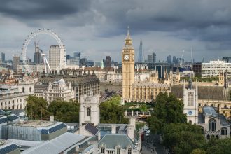 UK city skyline representing regional devolution UK economic policy