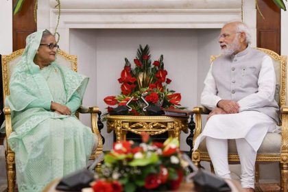 Bangladesh India relations represented by the flags of the neighbouring countries