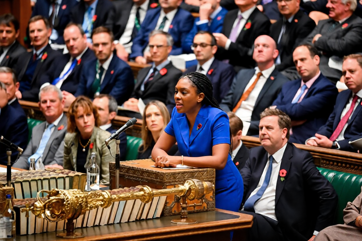 Kemi Badenoch addressing members of the House of Commons, UK Parliament