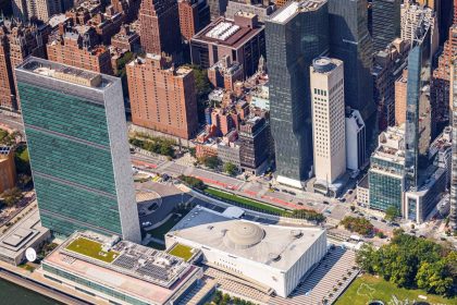 United Nations headquarters during US-China talks and UN General Assembly