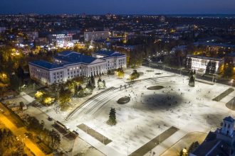 View of Kramatorsk in eastern Ukraine, the city affected by a Russian bomb attack.