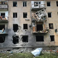Urban damage caused by Ukraine air attacks