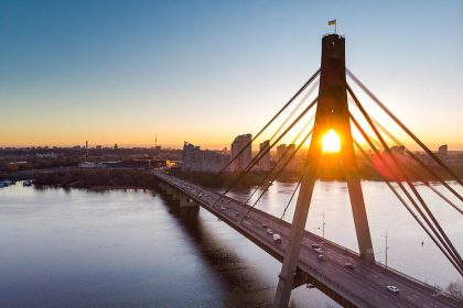 Kyiv bridge strike location at Northern Bridge over the Dnipro River