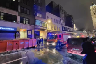 Antwerp Tourists evacuated due to fire at Pelikaanstraat