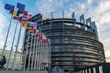 European Union institutions in Brussels amid Russia sanctions talks