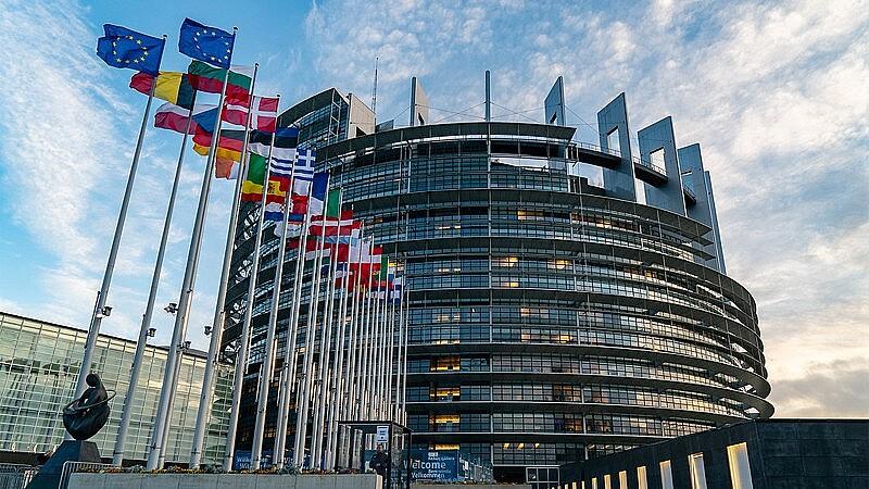 European Union institutions in Brussels amid Russia sanctions talks