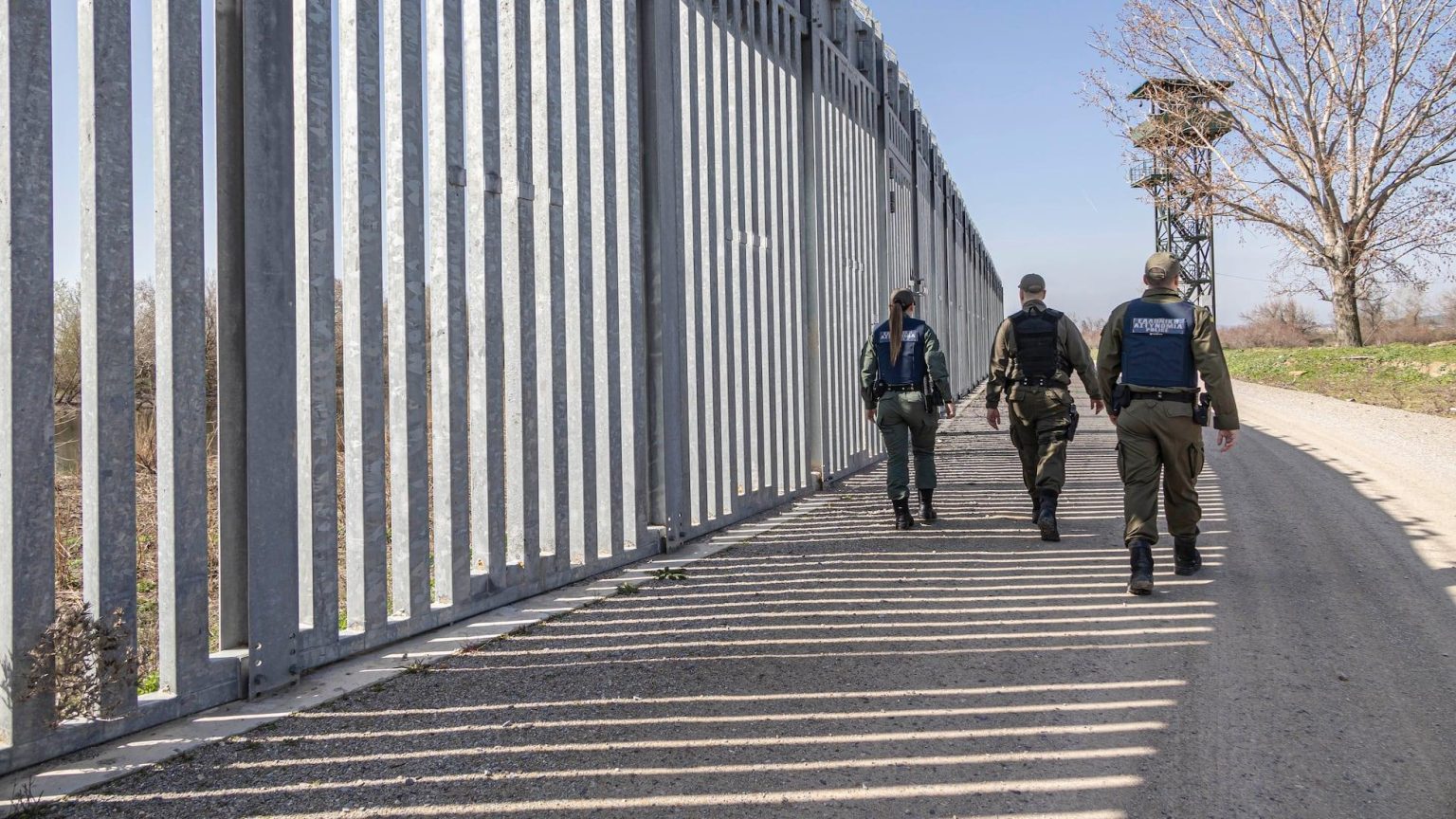 EU border security checkpoint under the European migration plan