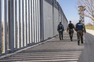 EU border security checkpoint under the European migration plan