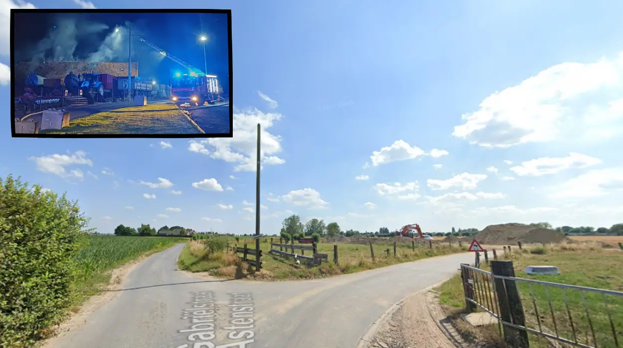 Beitem shed fire near Roeselare leaves building destroyed
