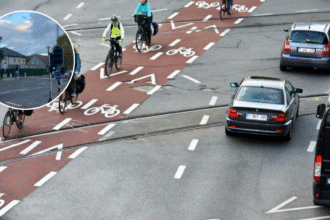 Borsbeek & Deurne intersection upgraded with bike path and lanes