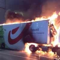 Bpost truck fire in Brussels quickly extinguished with no injuries reported
