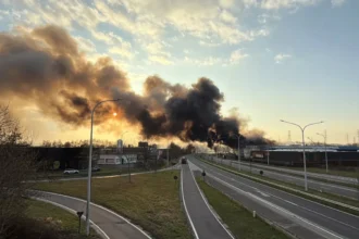 Bruges Major fire destroys bicycle warehouse in Sint-Michiels
