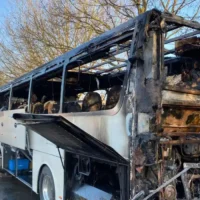 Bus burns out at Bornem Station No injuries reported