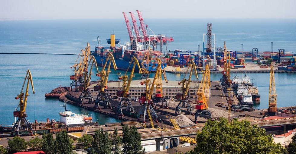 Ukraine ports infrastructure at the Port of Izmail on the Danube River