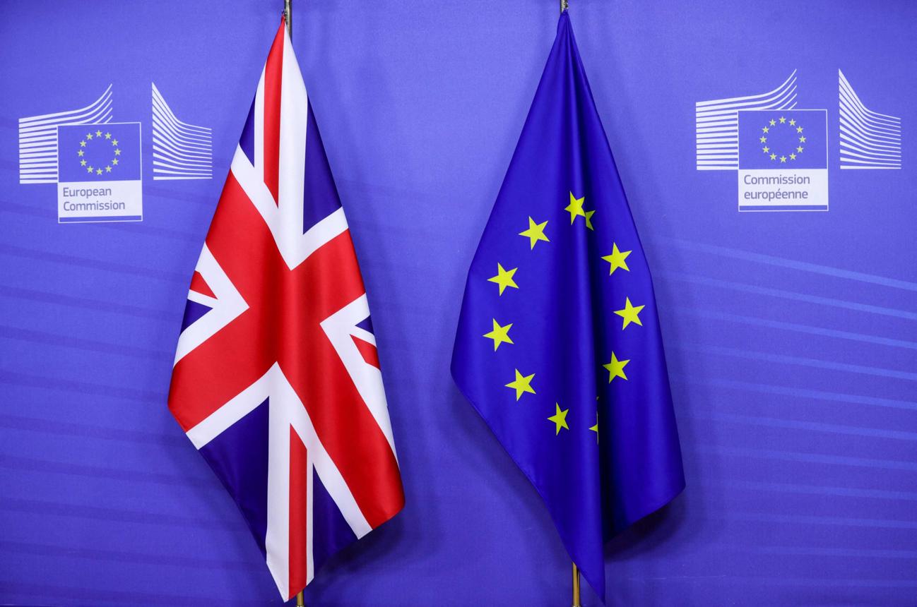 EU and UK flags representing negotiations over Made in Europe rules and industrial trade.