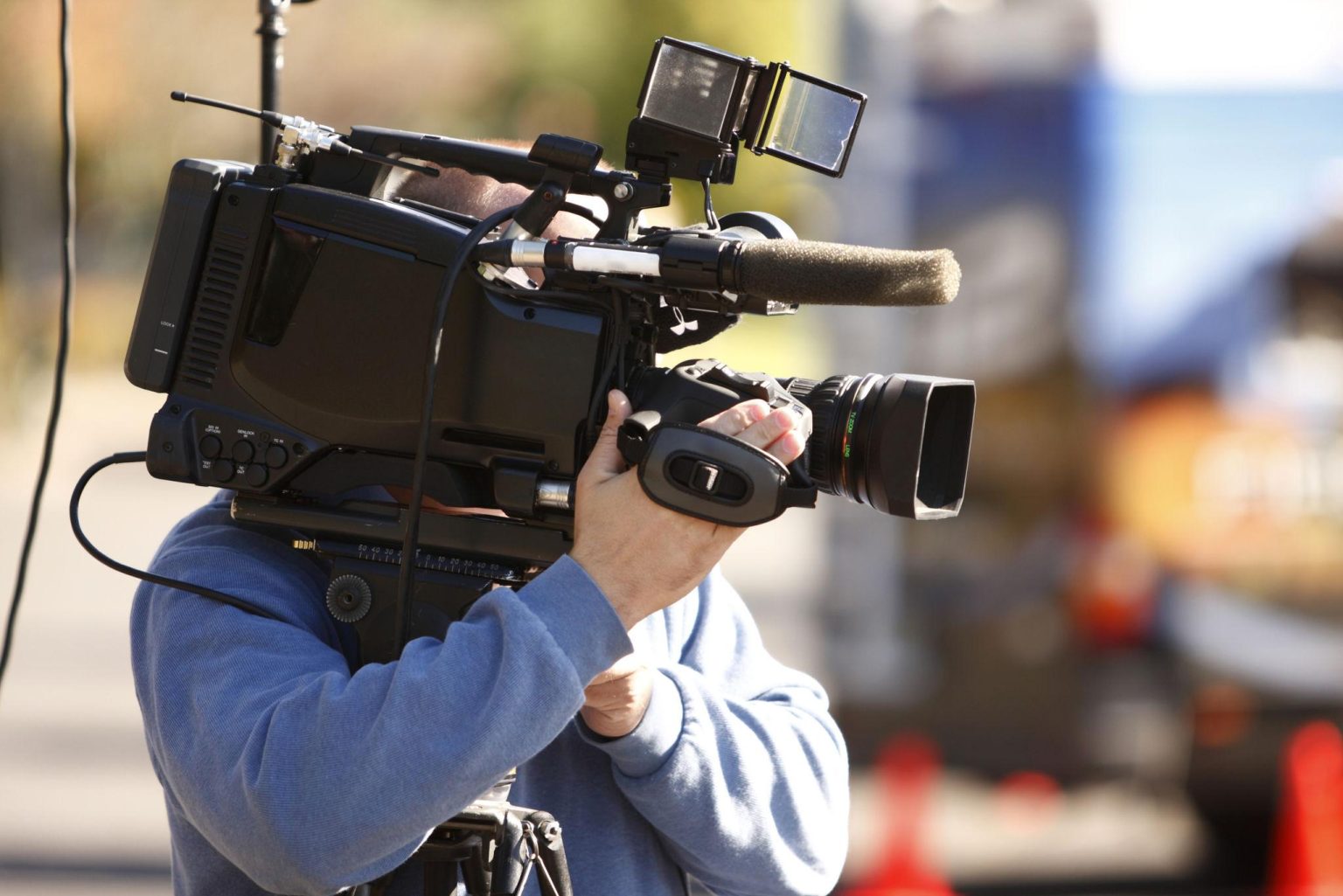 TF1 headquarters as presenters pay tribute to TF1 cameraman Gus
