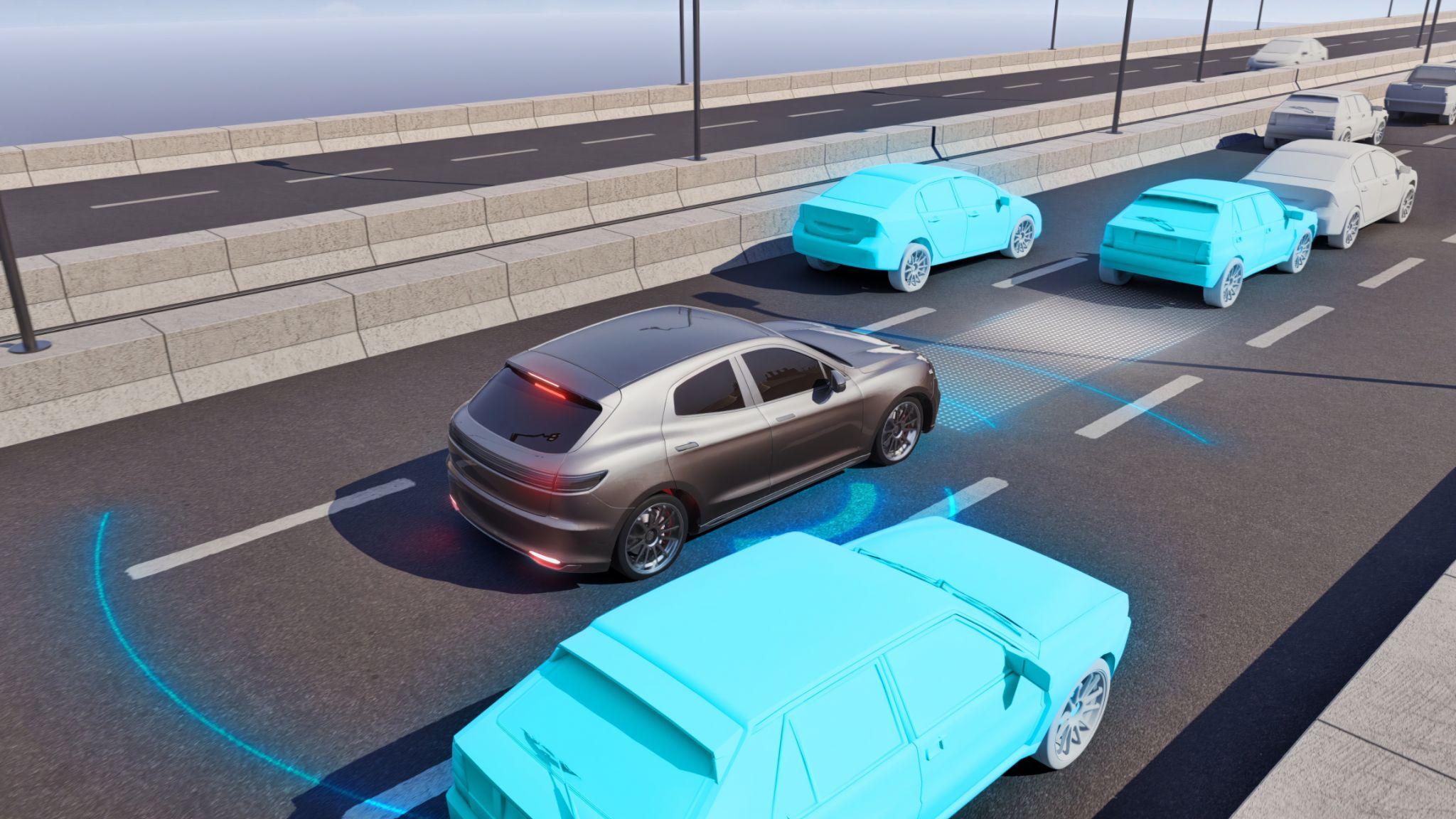 EV safety technology dashboard with smart driver assistance display
