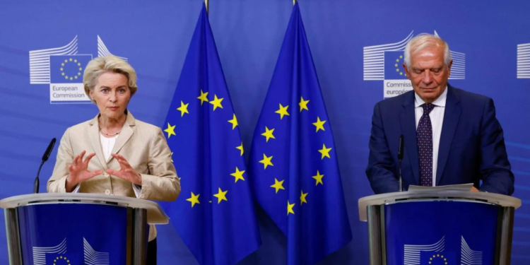 Demonstrators Condemn EU's 'Appeasement' of Iran at Brussels EU Summit