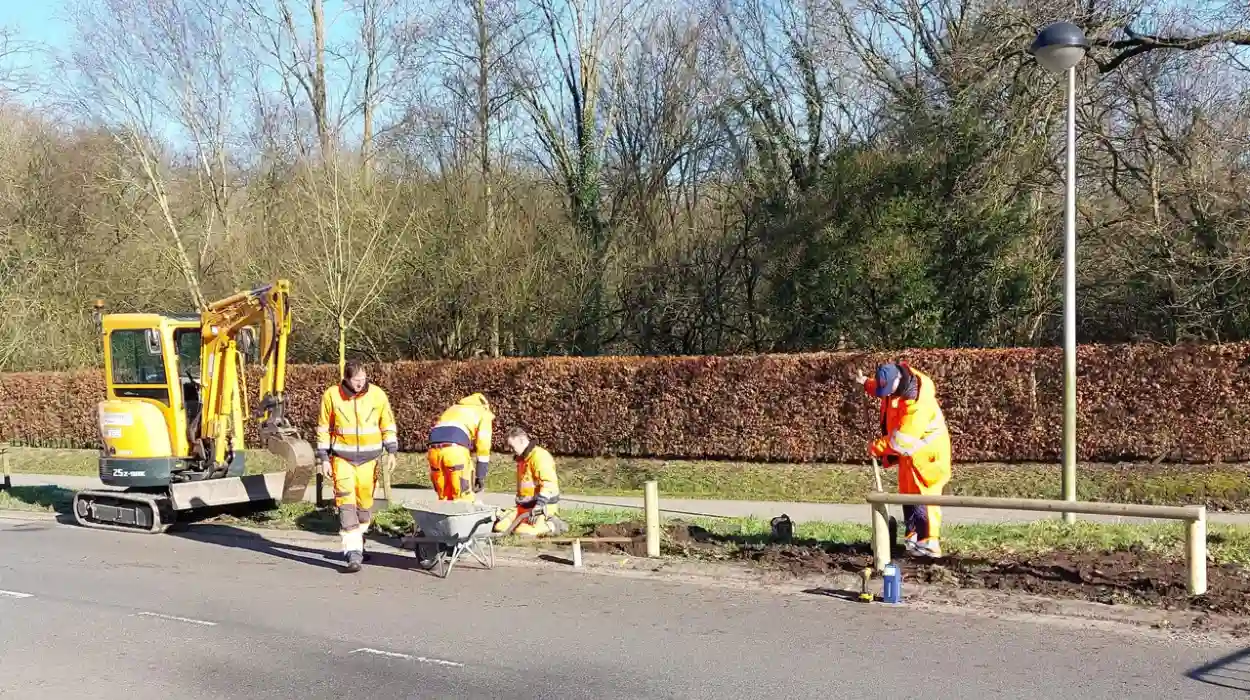 Diepenbeek adds fences & path along Campuslaan, Agoralaan