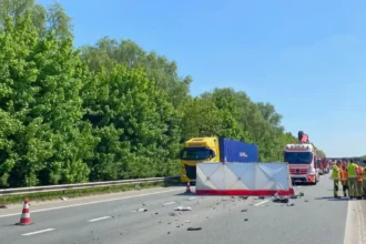 Driver dies crashing into truck in E403 Wevelgem traffic jam