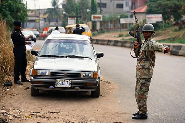 Nigeria security crisis military checkpoint monitoring traffic in affected regions