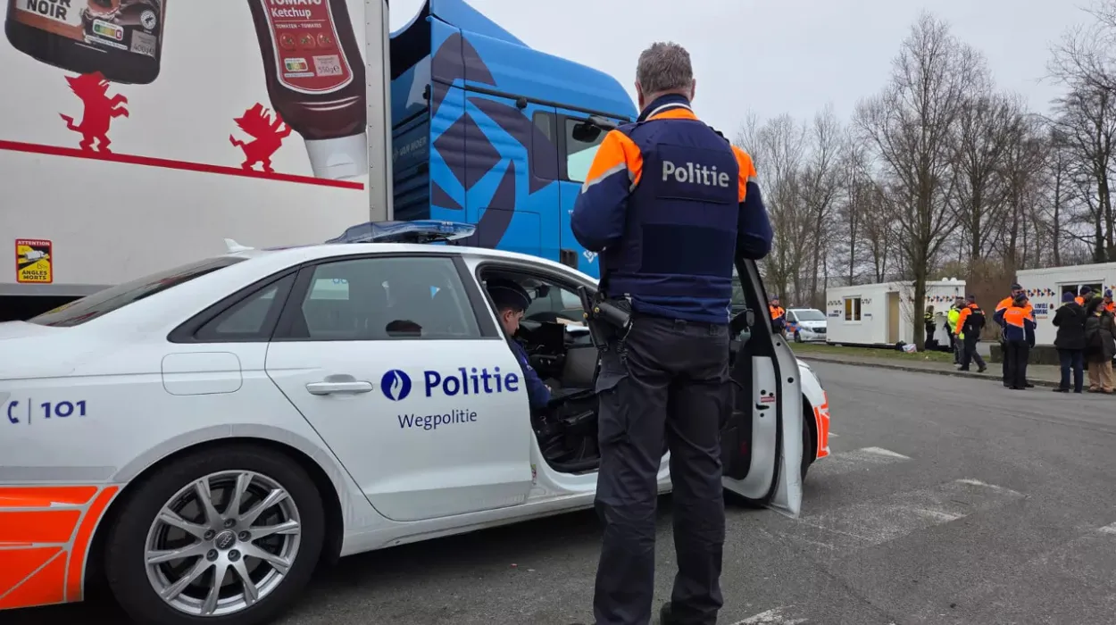 East Flanders police check transport rules in Wetteren