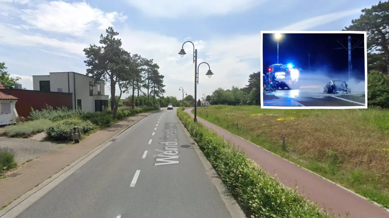 Electric Porsche burns out completely in Wenduine