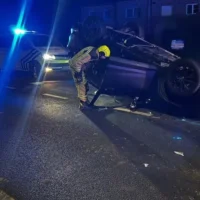 Erpe-Mere car crash injuring the driver & police officer