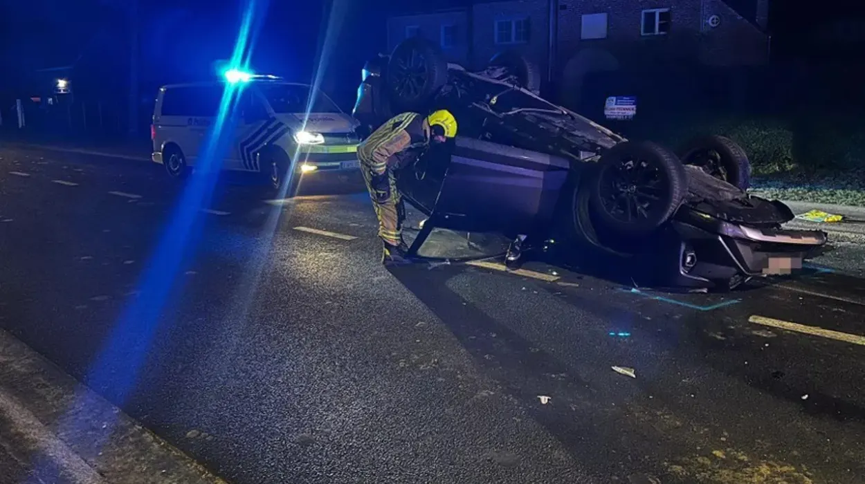 Erpe-Mere car crash injuring the driver & police officer