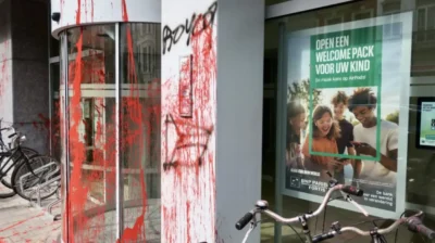 Extinction Rebellion protests BNP Paribas fossil fuel funding in Ghent