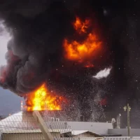 Tehran oil depots attack causes massive fire at fuel storage tanks in Tehran Iran 2026