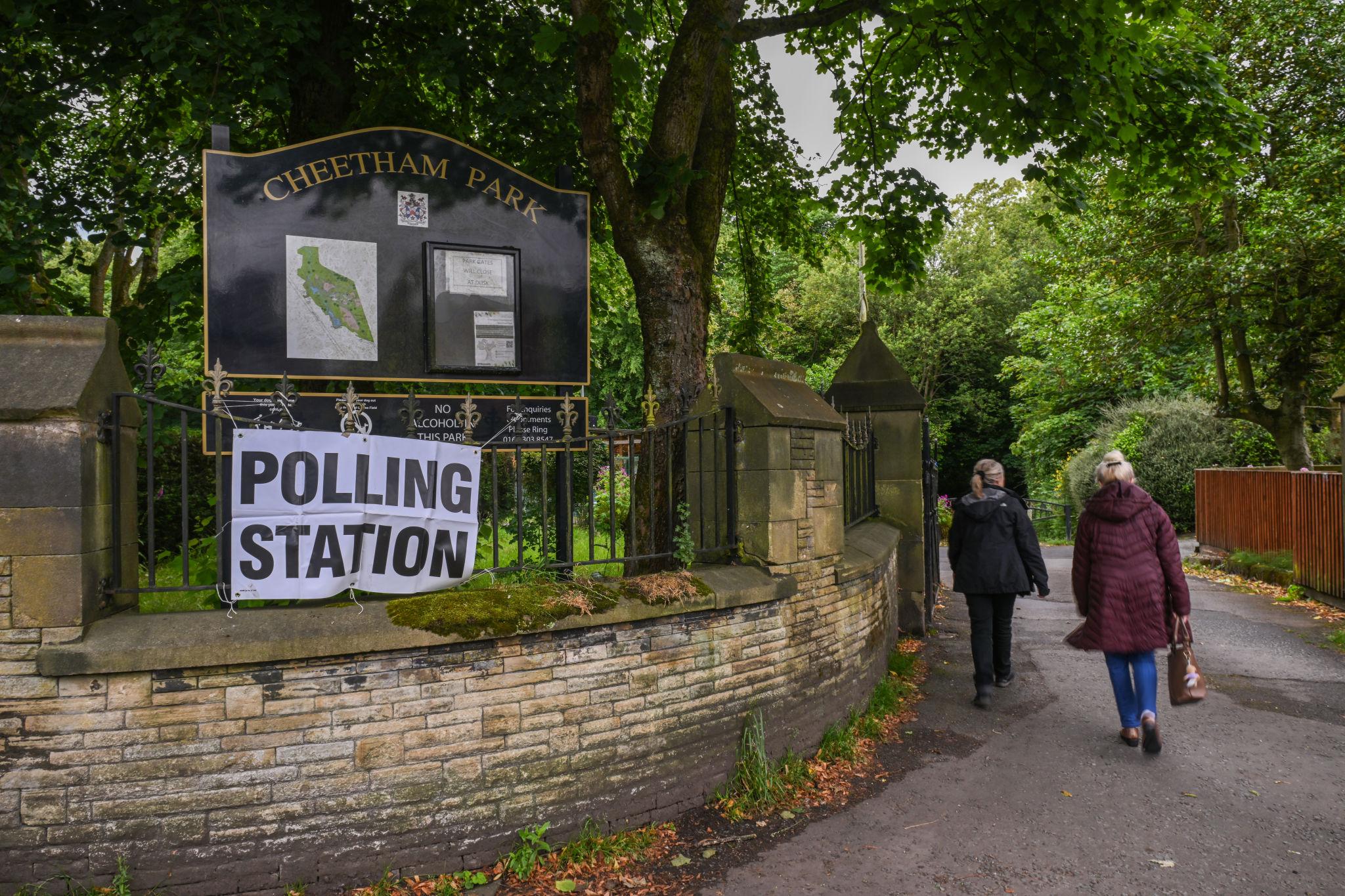 Manchester by-election 2026 voters at UK polling station