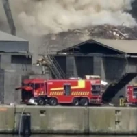 Firefighters work to control blaze at transferium BV