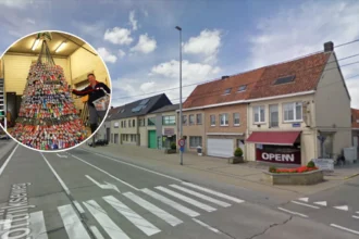 Freddy Woutters builds a 4‑meter Litter Christmas Tree in Beveren