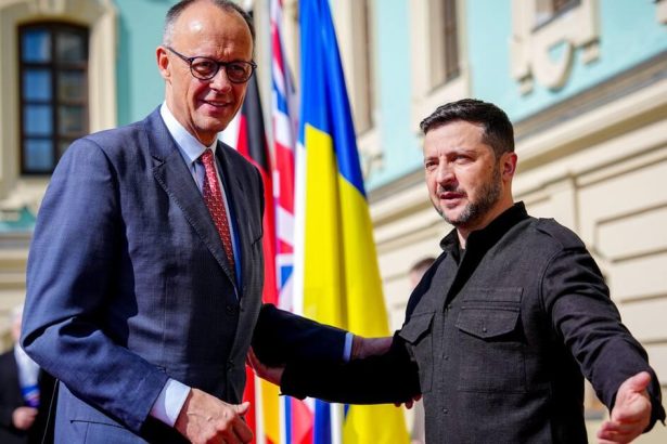 Merz Kyiv visit as Friedrich Merz meets Volodymyr Zelenskyy in Ukraine