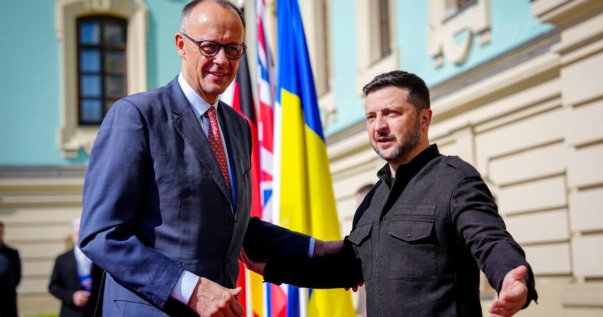 Merz Kyiv visit as Friedrich Merz meets Volodymyr Zelenskyy in Ukraine