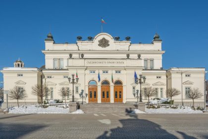 Bulgarian parliament building in Sofia amid concerns over Roma political representation and voting practices.