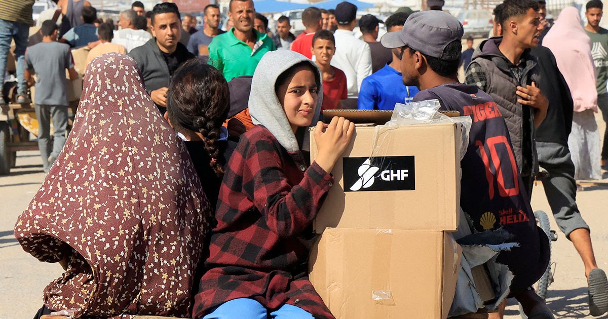 Humanitarian aid efforts responding to humanitarian crisis Gaza