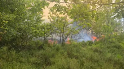 Gelrode fire burns football field area, campfire suspected