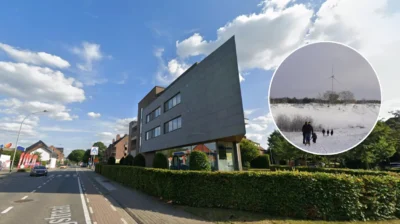 Genk families visit sledding spots as snow covers Limburg